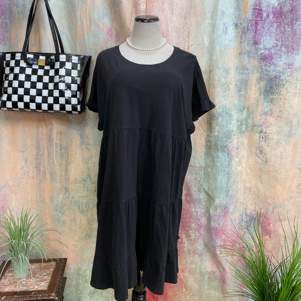 📌Time and Tru Tiered Smock Cotton Casual Dress - Picture 5 of 13